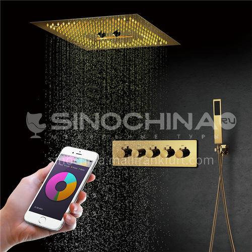 Home shower set gold mobile phone control 4+1B